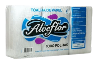 Imagem do produto Papel Toalha Interfolhado Folha Simples Alveflor pacote c/ 1.000 folhas